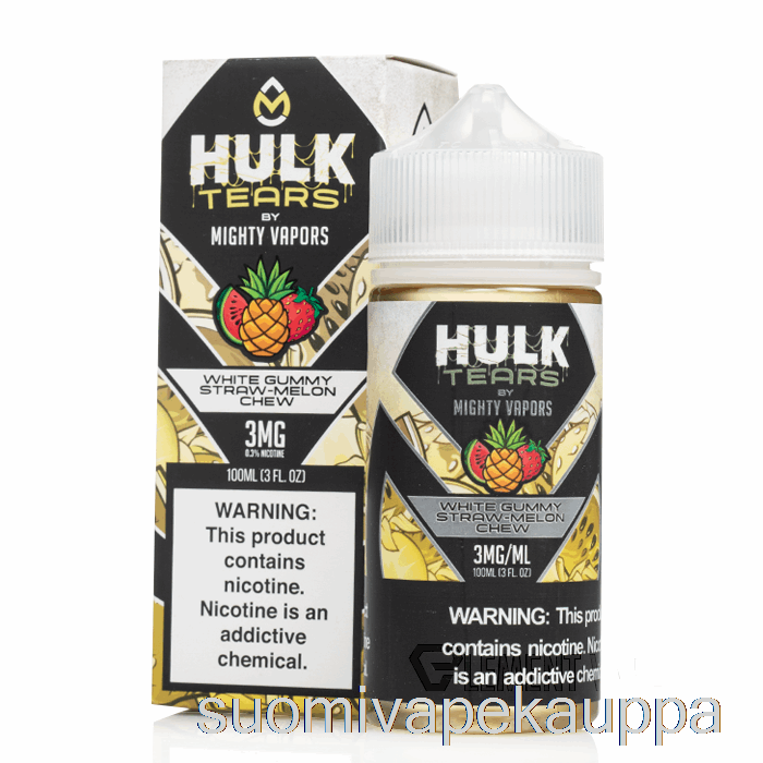 Vape Box Valkoinen Kuminen Olkimelonipuru - Hulk Kyyneleet - 100ml 3mg
